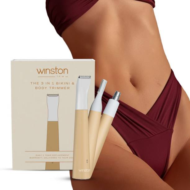 Winston Rechargeable 3-in-1 Bikini Trimmer and Full Body Shaver for Women Grooming Kit 60 min  Runtime 3 Length Settings
