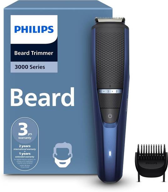 PHILIPS Men's Beard Trimmer | -Sharpening Stainless Steel Blades | Trimmer 59 min Runtime 5 Length Settings