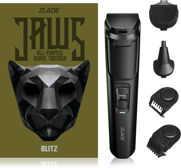 Zlade Jaws Blitz All in One Beard Trimmer for Men | Fast Charging 6 in 1 Grooming Kit 120 min  Runtime 40 Length Settings