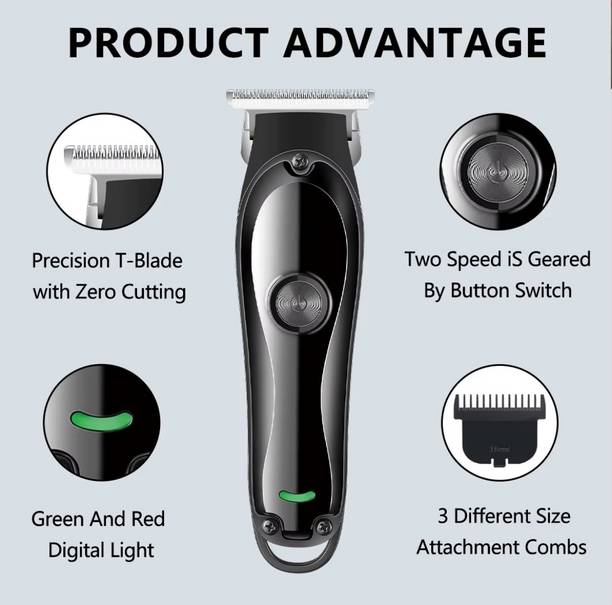 HTTCC Waterproof Chargeable Beard Moustache Trimmer Powerful Hair Clipper Razor BT Fully Waterproof Trimmer 1200 min  Runtime 4 Length Settings
