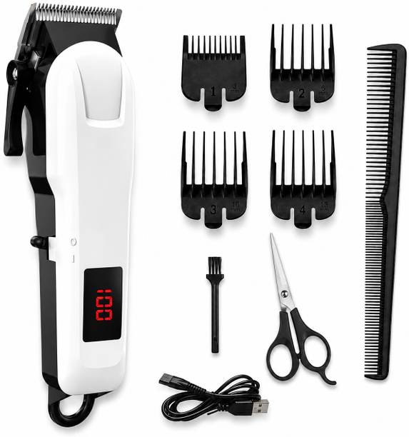 CLINLINSO 809 Hair Trimmer for Men with Hair Comb, Scissors, USB Rechargeable Clipper Kit Fully Waterproof Trimmer 240 min Runtime 5 Length Settings