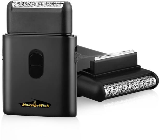 Make Ur Wish Rechargeable Professional Electric Ultra Thin Shaver Wet/Dry For Face Care Trimmer 45 min Runtime 0 Length Settings