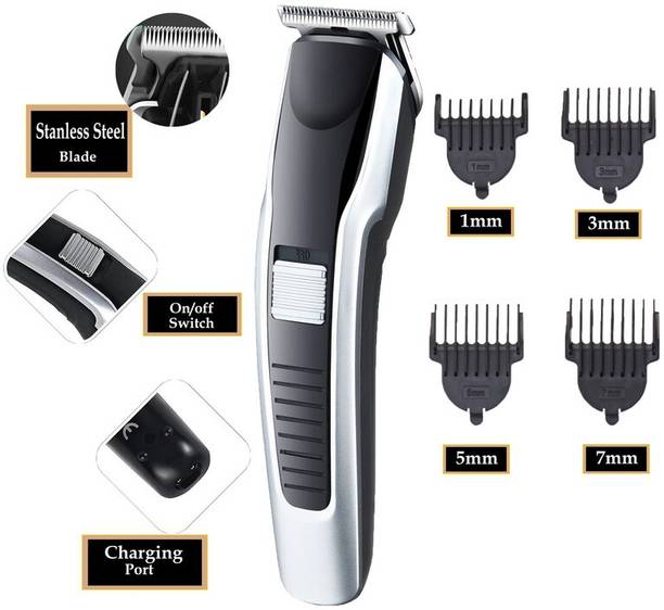 ZYRIAN Stainless steel precision blades,-suitable for hair, beard and mustache grooming Fully Waterproof Trimmer 45 min Runtime 4 Length Settings