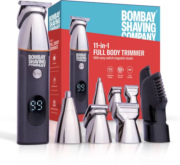 BOMBAY SHAVING COMPANY 11-in-1 full body trimmer Fully Waterproof Trimmer 90 min  Runtime 3 Length Settings