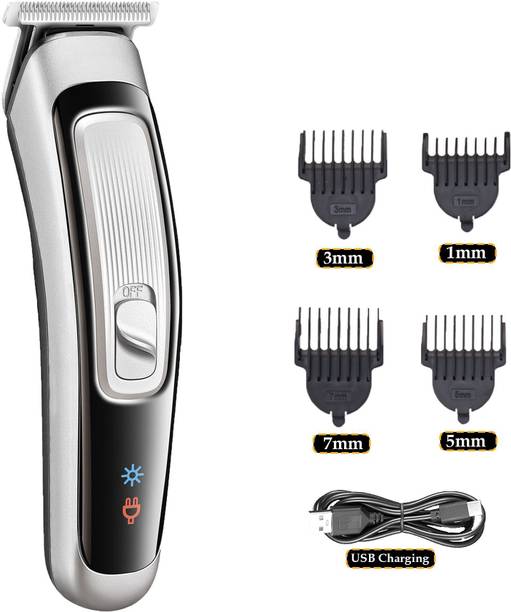 MynxeHTC AT-505 Zero Cutting Men Hair Trimmer USB Charge Hair Clippers Beard Fully Waterproof Trimmer 45 min  Runtime 4 Length Settings