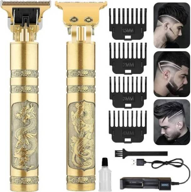 ChinuStyle Trimmer men Professional Beard, Mustache, Head and Body Hair Golden Shaver Fully Waterproof Trimmer 60 min  Runtime 4 Length Settings
