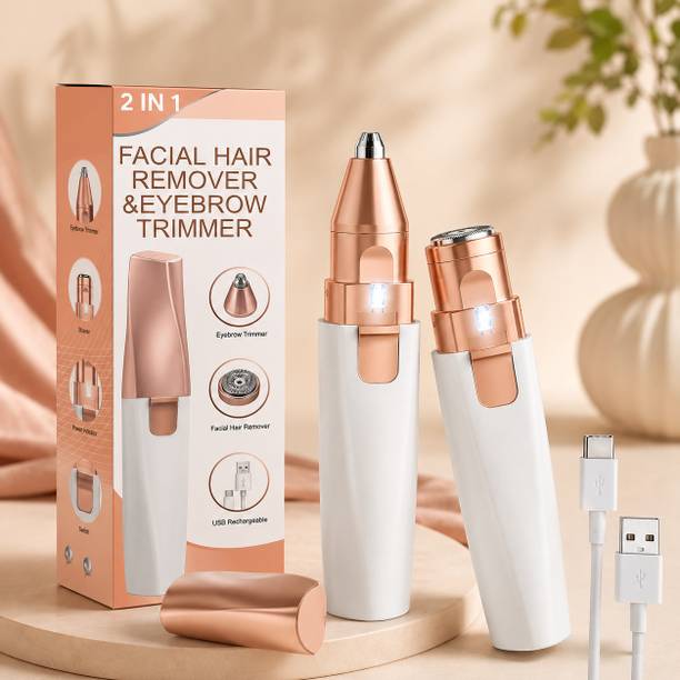 Yiveko Facial Hair Removal Machine | Eyebrow Trimmer | 1 Year Warranty | 2 In 1 Trimmer 60 min  Runtime 2 Length Settings