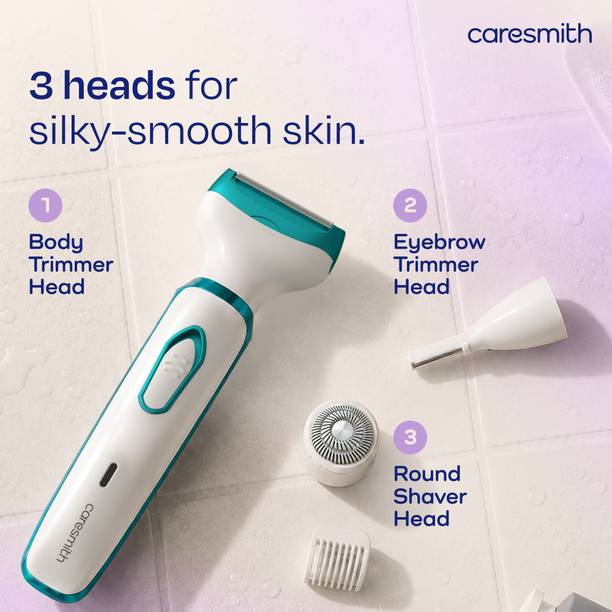 caresmith Bloom Face & Body Rechargeable Fully Waterproof Trimmer 100 min Runtime 0 Length Settings