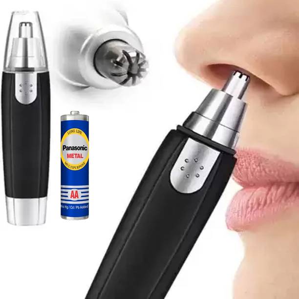 racon Mini Dual-edge Blade Battery-Operated Nose and Ear Hair Remover Fully Waterproof Fully Waterproof Trimmer 180 min  Runtime 1 Length Settings