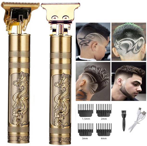 GETTRADE T9 Vintage USB Rechargeable Cordless Electric Beard Trimmer Hair Clippers G24 Trimmer 60 min  Runtime 4 Length Settings