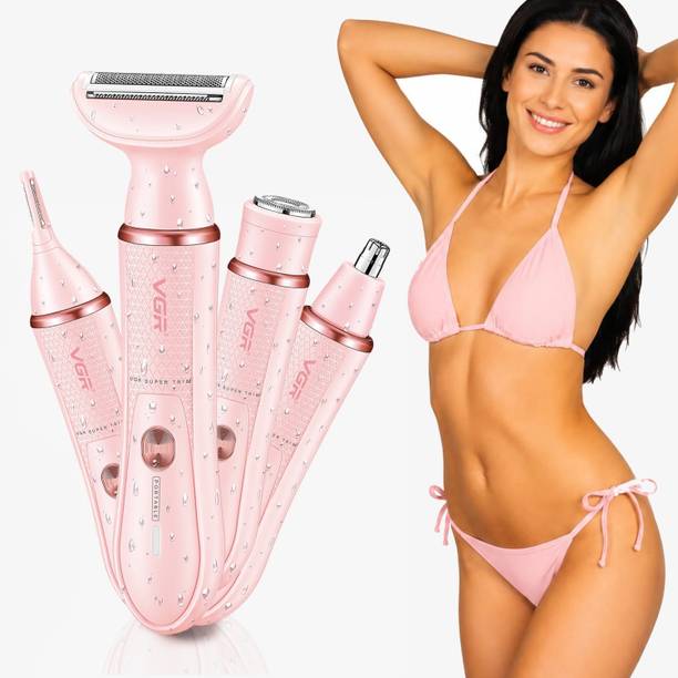 VGR V-761 Female 4-in-1 Body Sensitive Bikini Fully Waterproof Trimmer 90 min Runtime 4 Length Settings
