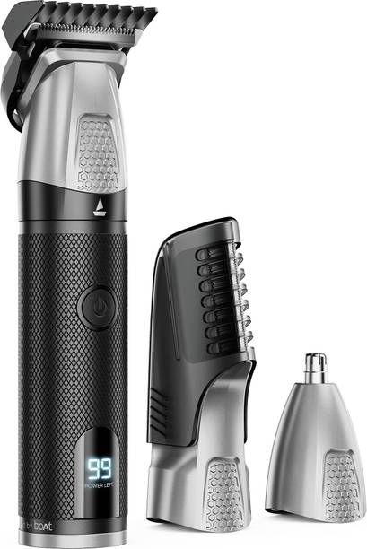 boAt Slazer K100+ Full Body Trimmer, Fast Charge, Display & Travel Lock Fully Waterproof Grooming Kit 200 Mins Runtime 12 Length Settings