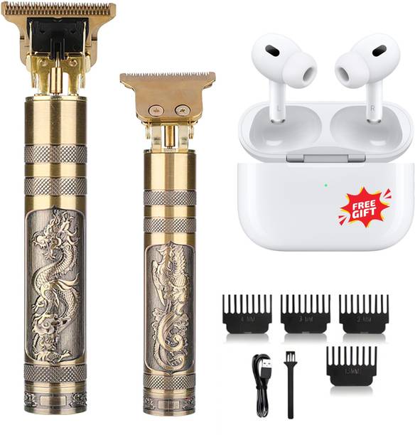 Nutridox Vintage T9 Trimmer with Free Bluetooth Earbud | USB Rechargeable Trimmer 120 min Runtime 4 Length Settings