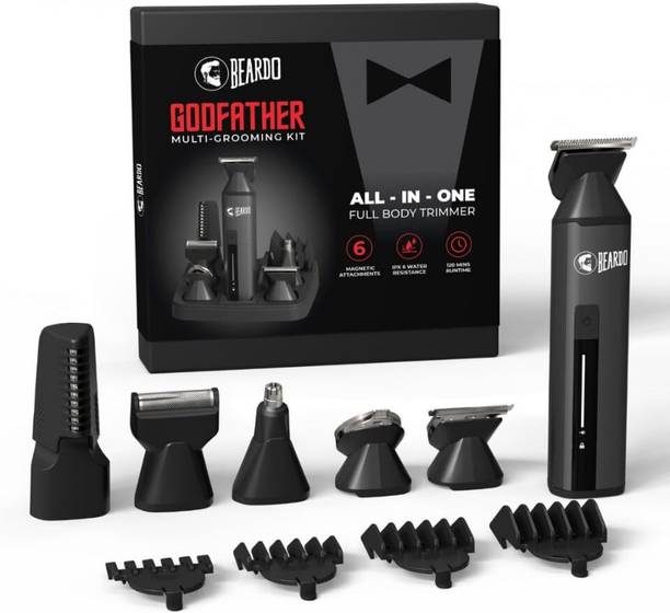 BEARDO GODFATHER MULTI-GROOMING KIT All in One Full Body Trimmer Fully Waterproof Trimmer 120 min Runtime 4 Length Settings
