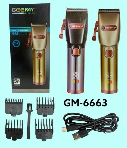 Geemy Hair clipper trimmer gm led display carded recgargeable Trimmer 120 min Runtime 4 Length Settings