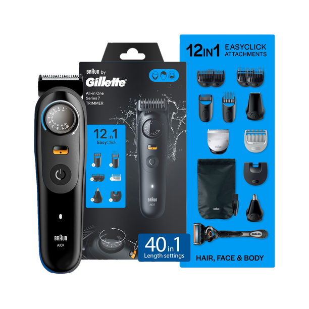 Gillette AIO7 Trimmer 120 min Runtime 40 Length Settings