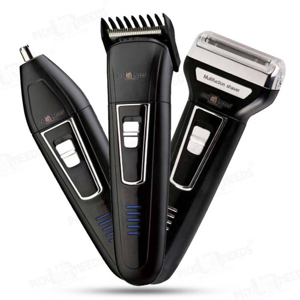Pick Ur Needs Professional Shaver and 3 in 1 Beard, Nose and Ear Waterproof Trimmer for Men 3 In 1 (2000mAh) Grooming Kit 30 min  Runtime 3 Length Settings