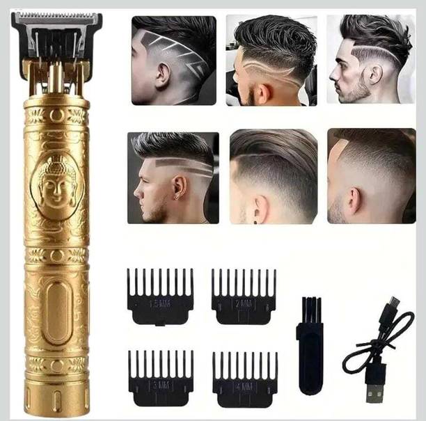 SHAHI NUTS Men's Golden Hair & Beard Trimmer | Professional Cordless Rechargeable Clipper Trimmer 45 min Runtime 5 Length Settings