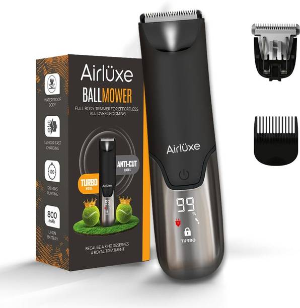 AIRLUXE BallMower Full Body Trimmer for Men Fully Waterproof Trimmer 120 min Runtime 3 Length Settings