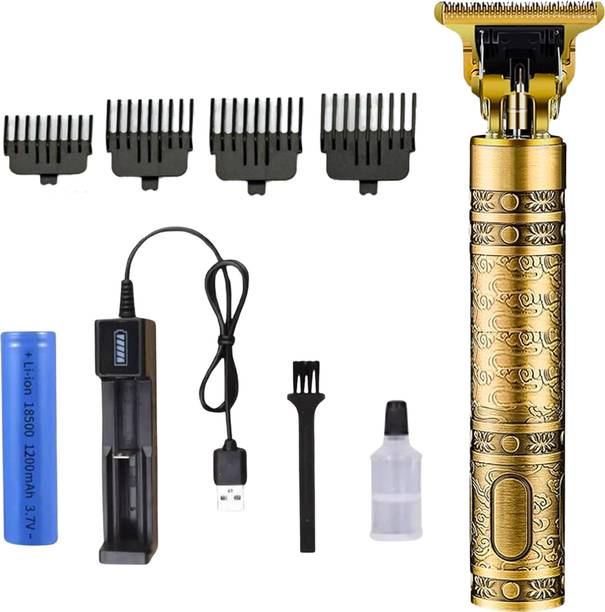 LICHEE Professional Beard, Mustache, Head and Body Hair Golden Shaver Trimmer 120 min  Runtime 4 Length Settings