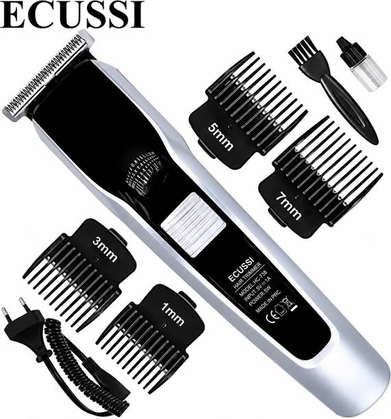 ECUSSI Professional Hair Trimmer for Men with 4 Guide Combs 1-7mm Fully Waterproof Body Groomer 120 min Runtime 5 Length Settings