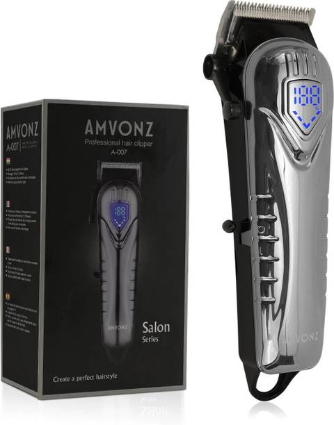 AMVONZ Professional Hair Clipper For Salon Fully Waterproof Trimmer 200 min  Runtime 4 Length Settings