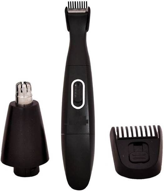 Kemei KM-3303 2-in-1 Nose Hair Trimmer Trimmer 40 min Runtime 2 Length Settings  (Black)