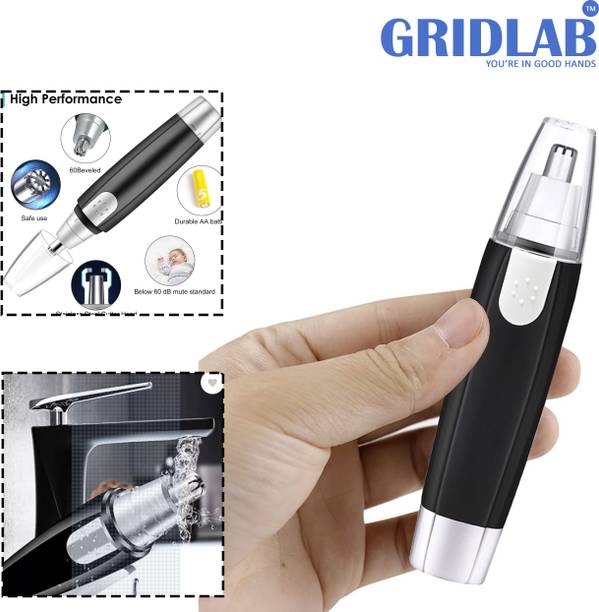 Gridlab Men's Nose Hair Remover And Ear Hair Remover Pocket Trimmer 70 min  Runtime 0 Length Settings