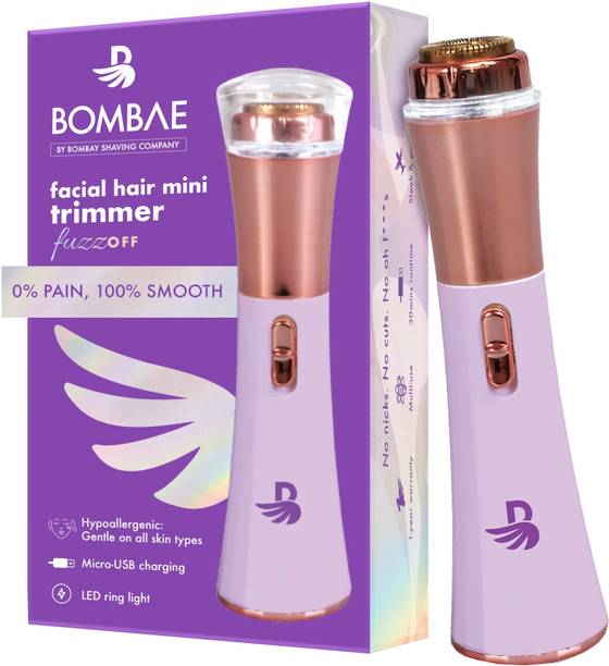 Bombae Women Painless Trimmer for Facial Hair and Eyebrow and Sideburns Trimmer 30 min  Runtime 1 Length Settings