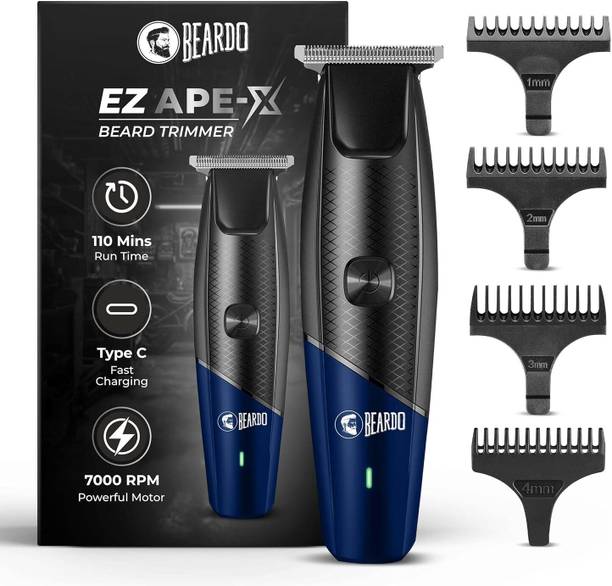 BEARDO EZ Ape-X Beard Trimmer for Men | 7000 RPM Powerful Motor | Durable Fully Waterproof Trimmer 110 min Runtime 4 Length Settings