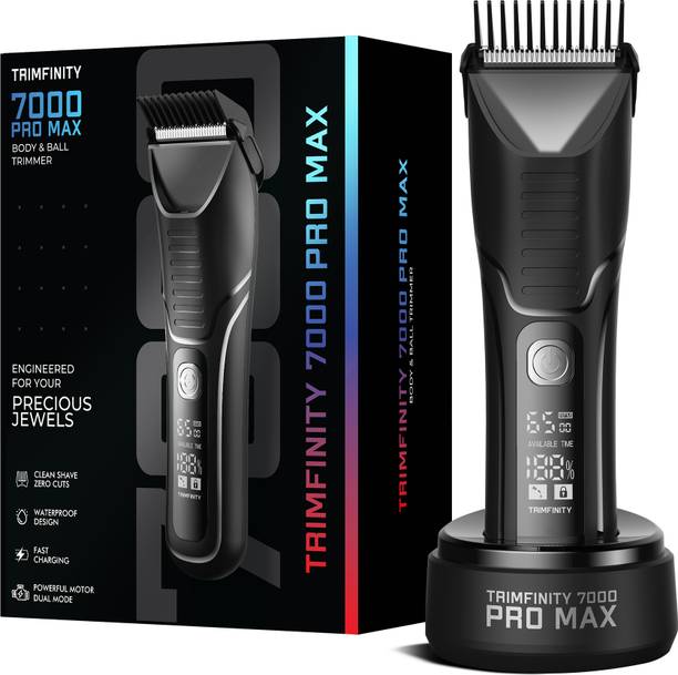 urbangabru Trimfinty 7000 Pro Max Trimmer for Men | Skin Safe Tech Fully Waterproof Body Groomer 90 min  Runtime 4 Length Settings
