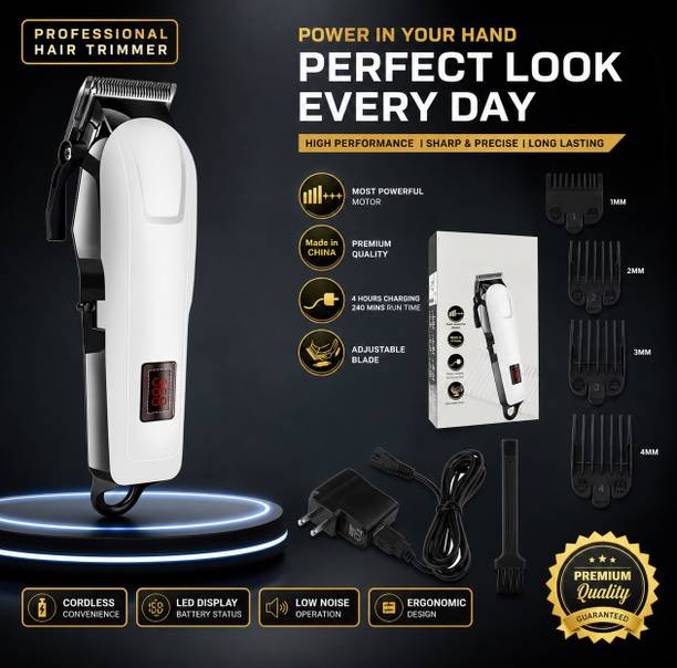 SDMS Professional Cordless Hair Trimmer for Men with LED Display, Adjustable Blade Trimmer 360 min  Runtime 4 Length Settings