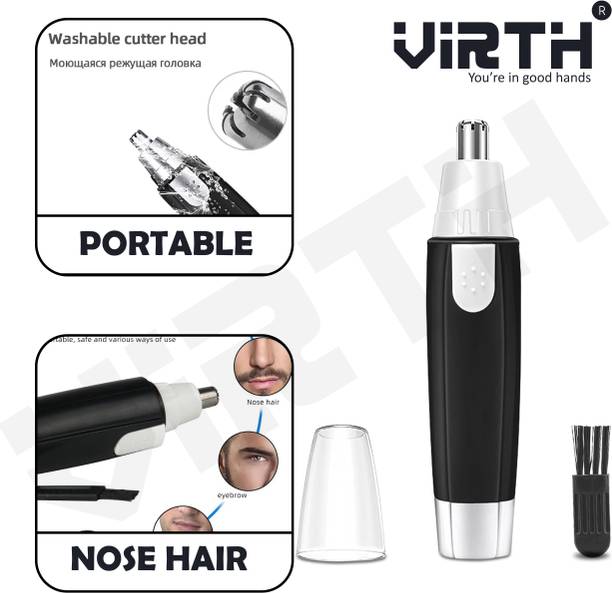 Virth Men's Professional Nose Hair Remover Portable Dual-edge Blades Trimmer 120 min  Runtime 0 Length Settings