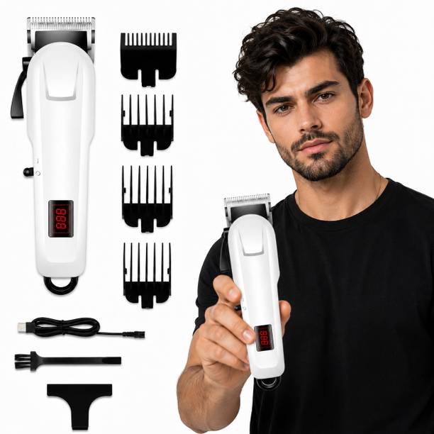 Zeno volt Professional Cordless Hair Clipper Set with Digital Display & 4 Attachment Combs Trimmer 240 min  Runtime 5 Length Settings