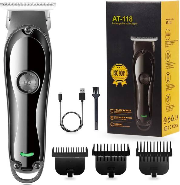 MynxeHTC AT-118 Rechargeble Hair Clipper Precision Stainless Steel Cutter Powerful Motor_ Trimmer 45 min Runtime 4 Length Settings