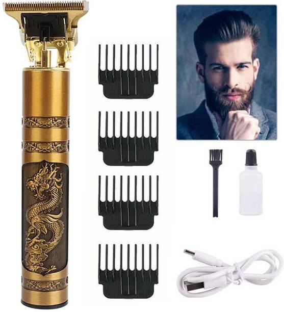 GETTRADE T9 Vintage USB Rechargeable Cordless Electric Beard Trimmer Hair Clippers G8 Trimmer 60 min  Runtime 4 Length Settings