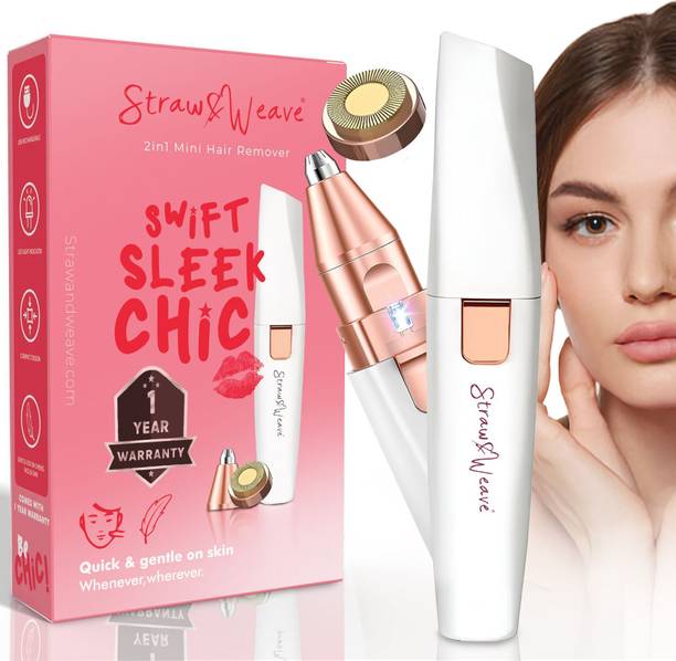 Straw&Weave Facial Hair Removal Machine | Eyebrow Trimmer | 1 Year Warranty | 2 In 1 Trimmer 30 min  Runtime 2 Length Settings