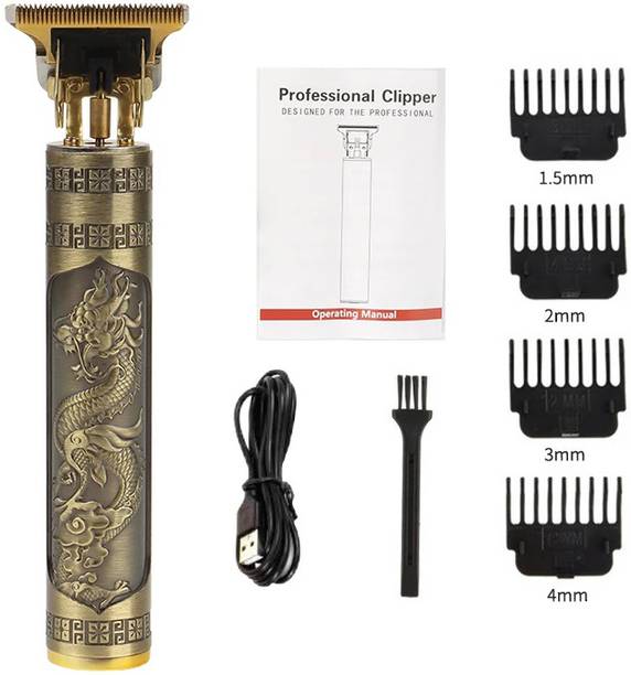 GETTRADE T9 Vintage USB Rechargeable Cordless Electric Beard Trimmer Hair Clippers G96 Trimmer 60 min  Runtime 4 Length Settings