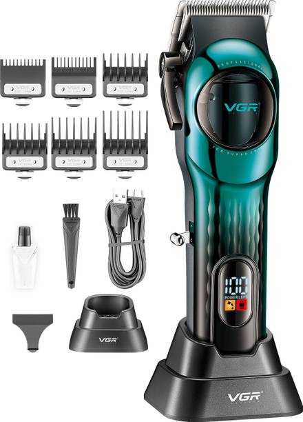 VGR V-166 Professional Cord/Cordless Hair Clipper Trimmer 200 min Runtime 7 Length Settings