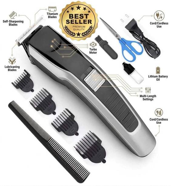 ValueShop 538 Professional Hair Cutting Shaving Classic Machine Beard Multi Attachment Fully Waterproof Trimmer 120 min Runtime 4 Length Settings