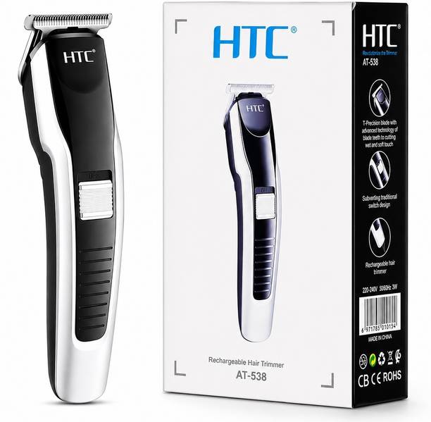HTC Battery Powered Beard Trimmer for Men| Stainless Steel Blade| Trimmer 90 min  Runtime 4 Length Settings