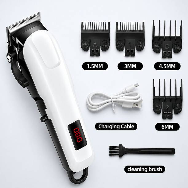 MynxeHTC Barber Combo Electric Shaver Rechargeable 1500mAh Professional Hair Cipper Fully Waterproof Trimmer 135 min Runtime 5 Length Settings