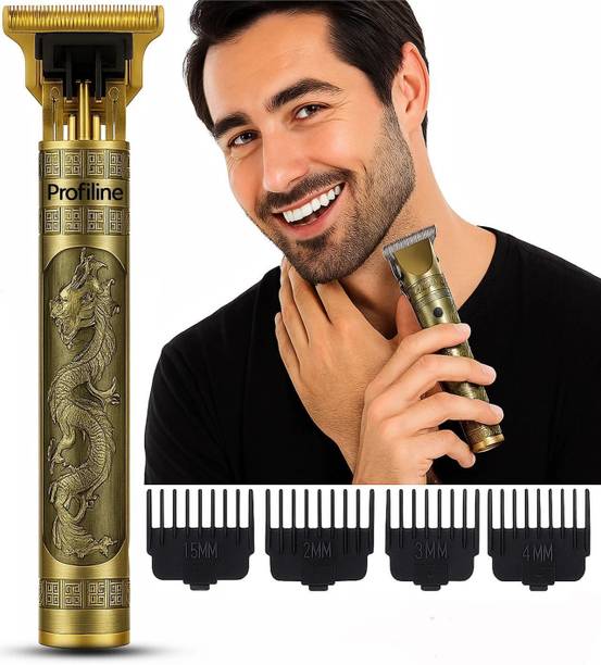 Profiline Vintage T9 Cordless 0mm Professional Hair Clippers USB Rechargeable I Trimmer 60 min Runtime 1 Length Settings