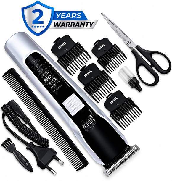 RACCOON 538 Premium Cordless Beard and Hair Trimmer for Men, Scissor, 4 Combs Fully Waterproof Trimmer 60 min Runtime 5 Length Settings