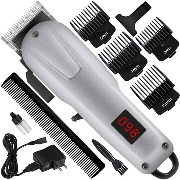 ValueShop 809A Man's Trimmer And Electric Hair Clipper LCD Display Fully Waterproof Fully Waterproof Trimmer 240 min  Runtime 4 Length Settings