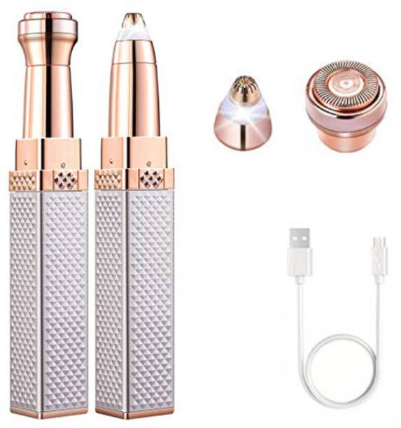 ClothyDeal Premium Rechargeable 2 in 1 eyebrow trimmer Face, Full body & Nose Hair Removal Trimmer 120 min  Runtime 1 Length Settings