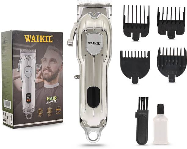 WAIKIL WK-010 Hair Clipper for Men with Cordless USB Rechargeable Beard & Hair 1800mAh Fully Waterproof Trimmer 180 min  Runtime 4 Length Settings