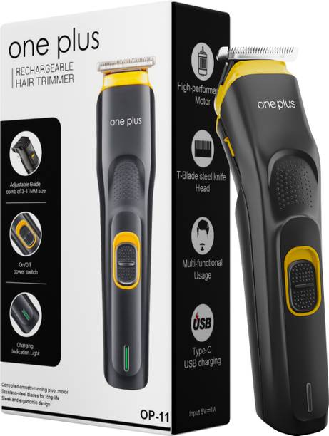 One Plus OP 11 Cordless Professional Hair Trimmer Titanium coated blade waterproof Trimmer 120 min  Runtime 4 Length Settings