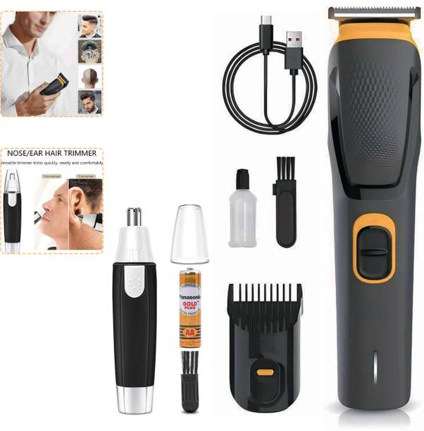 Virth Stylish Travel Friendly Ear & Nose Hair Remover Trimmer With Beard Hair Shaper Trimmer 120 min  Runtime 0 Length Settings