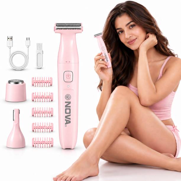NOVA NLS 540 All in 1 Rechargeable Waterproof Sensi-shaver Trimmer 90 min Runtime 5 Length Settings